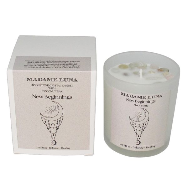 Crystal Candle Range-Coconut wax and essential oils- Moonstone