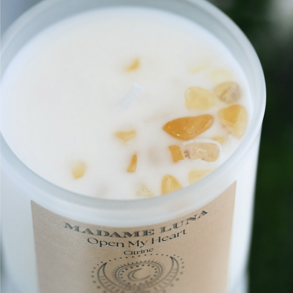 Open-My-Heart-3.png Crystal Candle Range-Coconut wax and essential oils- Citrine