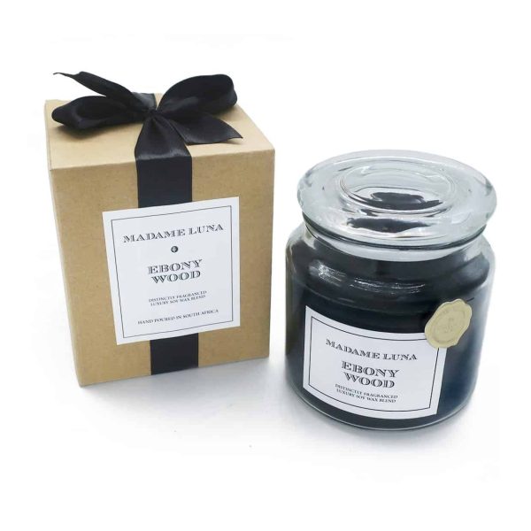 Black Ribbon Large Jar Ebony Wood