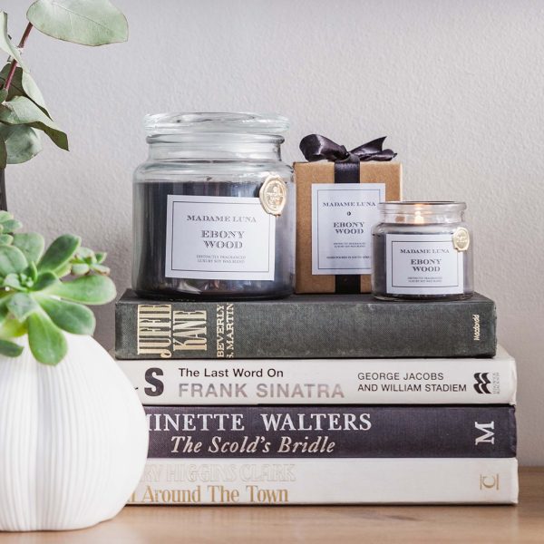 Black Ribbon Large Jar Ebony Wood