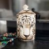 Porcelain Rose Geranium Jar Candle Tigers Eyes