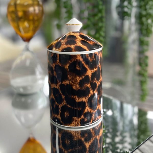 Porcelain Ginger Jar Candle Leopard Print