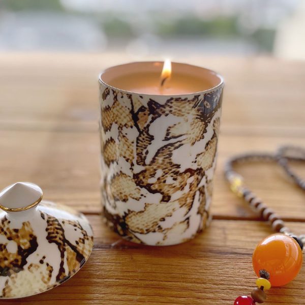 Porcelain Ginger Jar Candle Snake Skin