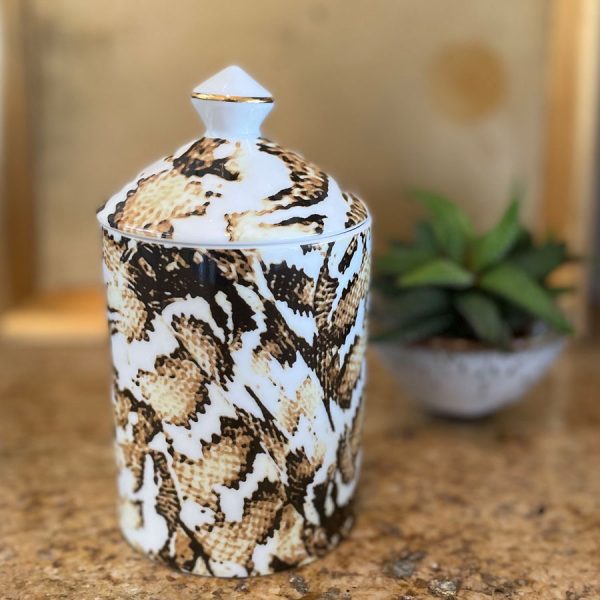 Porcelain Ginger Jar Candle Snake Skin
