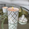Porcelain Ginger Jar Candle Gold Trellis