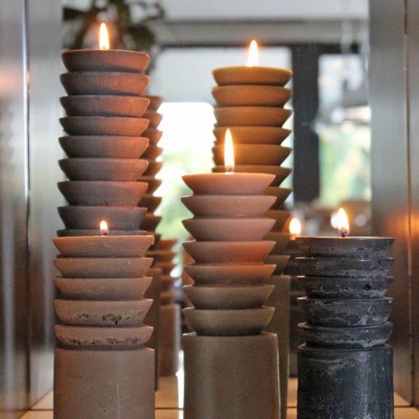 Zig Pillar Candle – Short (set of 3)